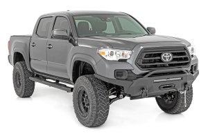 Toyota Tacoma Oval Nerf Step - Double Cab - Rough Country - Black - '05-'23